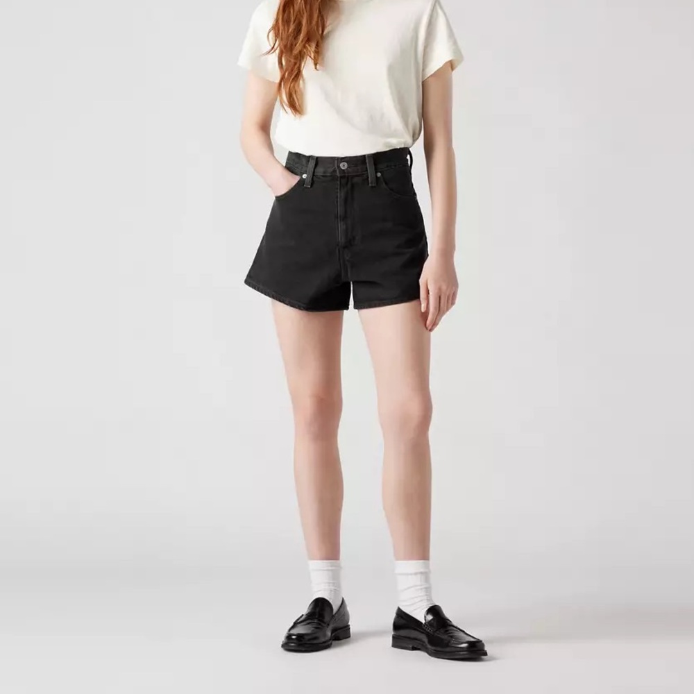 Levi’s Black High Waisted Mom Denim Shorts